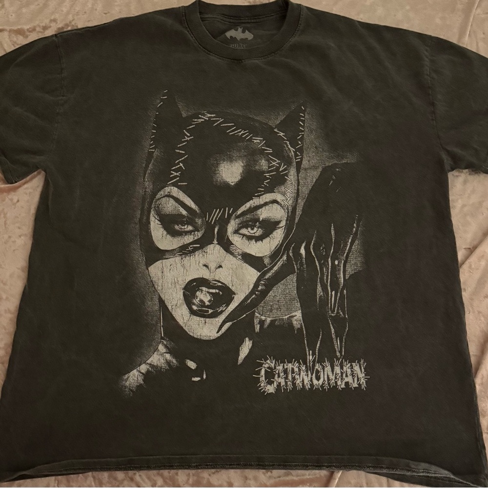 Black Catwoman Oversized Graphic T-Shirt